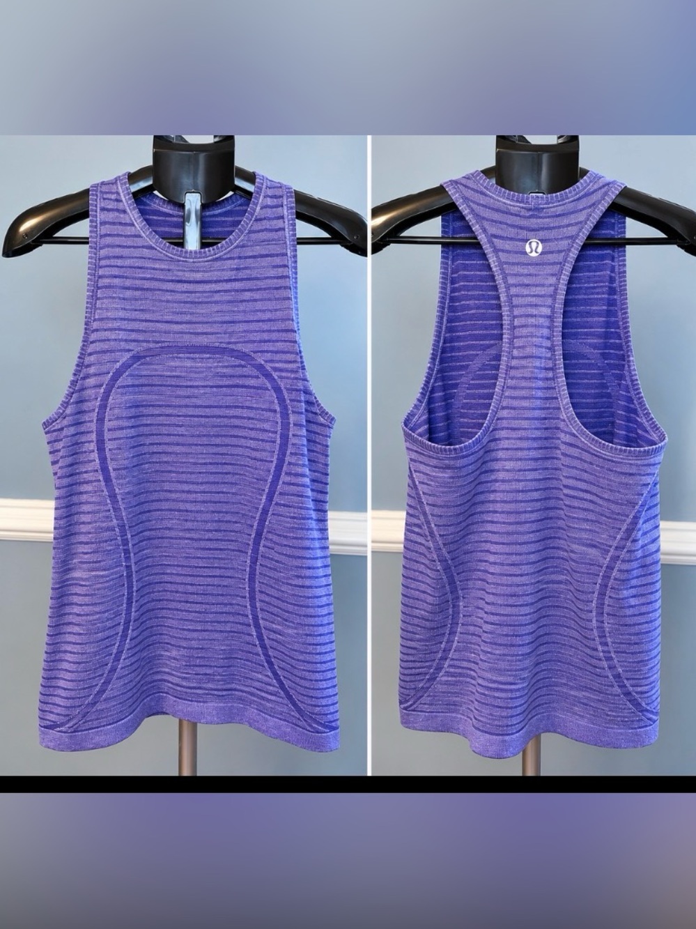 Lululemon Swiftly Tech Racerback Tank Purple Striped Women’s Size 10